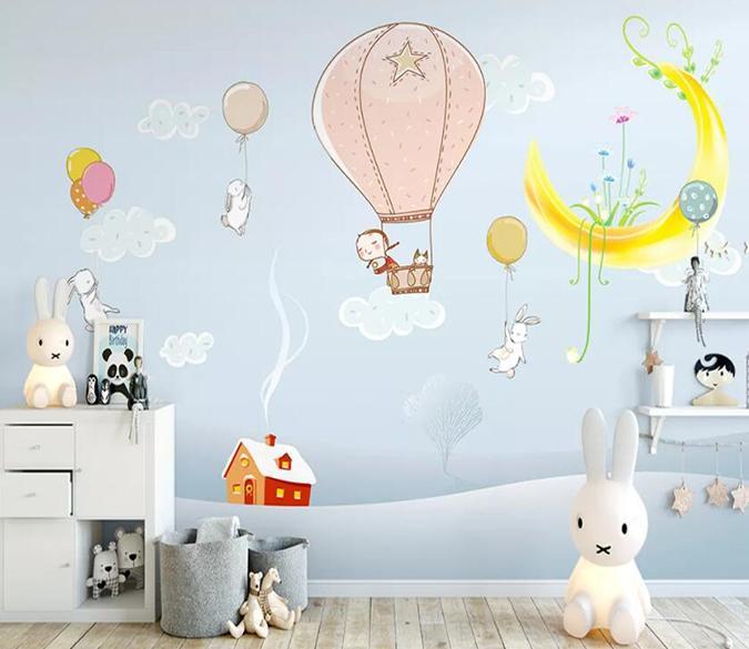 3D Balloon Moon 2144 Wall Murals Wallpaper AJ Wallpaper 2 