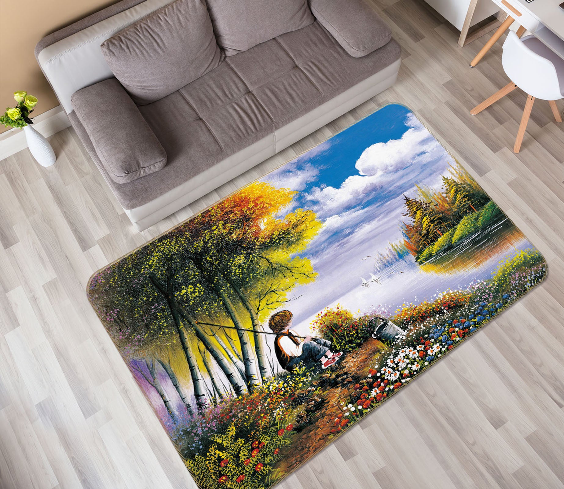 3D Tree Riverside 33149 Non Slip Rug Mat