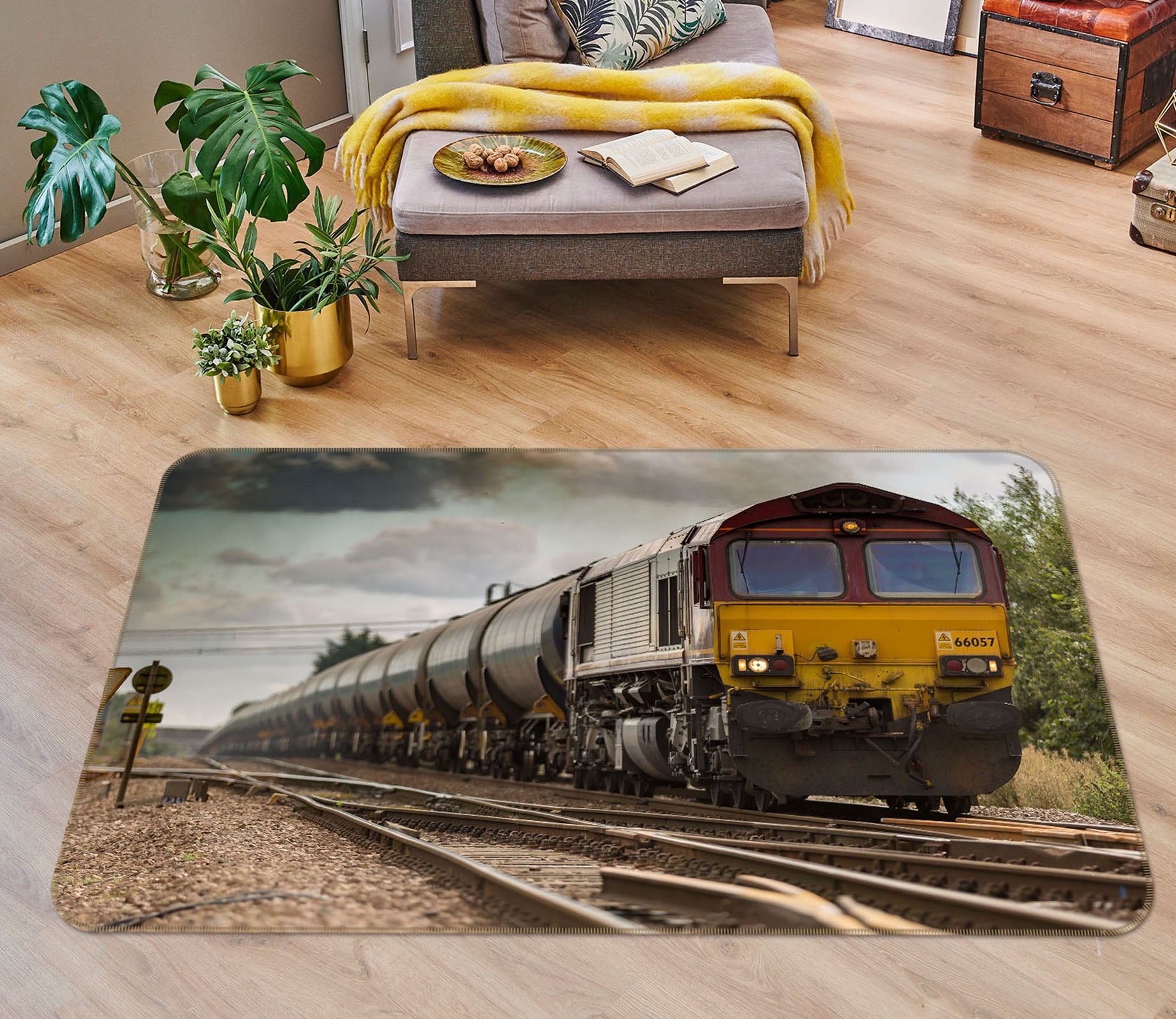 3D Rail Train  42003 Vehicle Non Slip Rug Mat