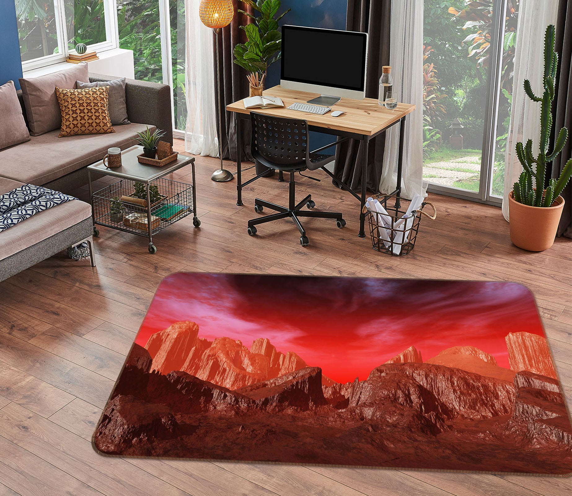 3D Mountain Rock 34171 Non Slip Rug Mat