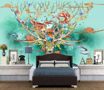 3D Color Deer 1174 Wall Murals Wallpaper AJ Wallpaper 2 