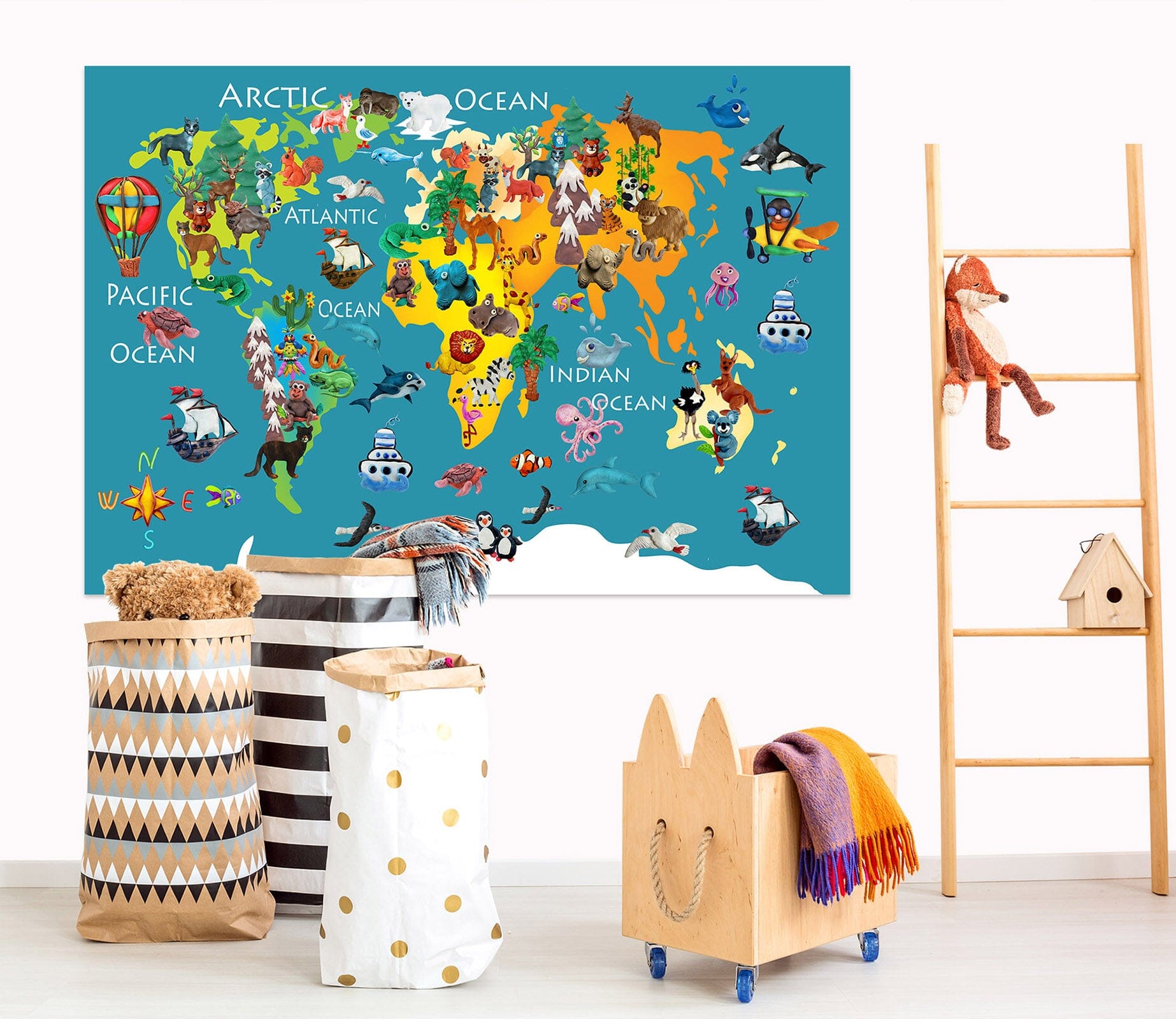 3D Abstract Elephant 247 World Map Wall Sticker Wallpaper AJ Wallpaper 2 