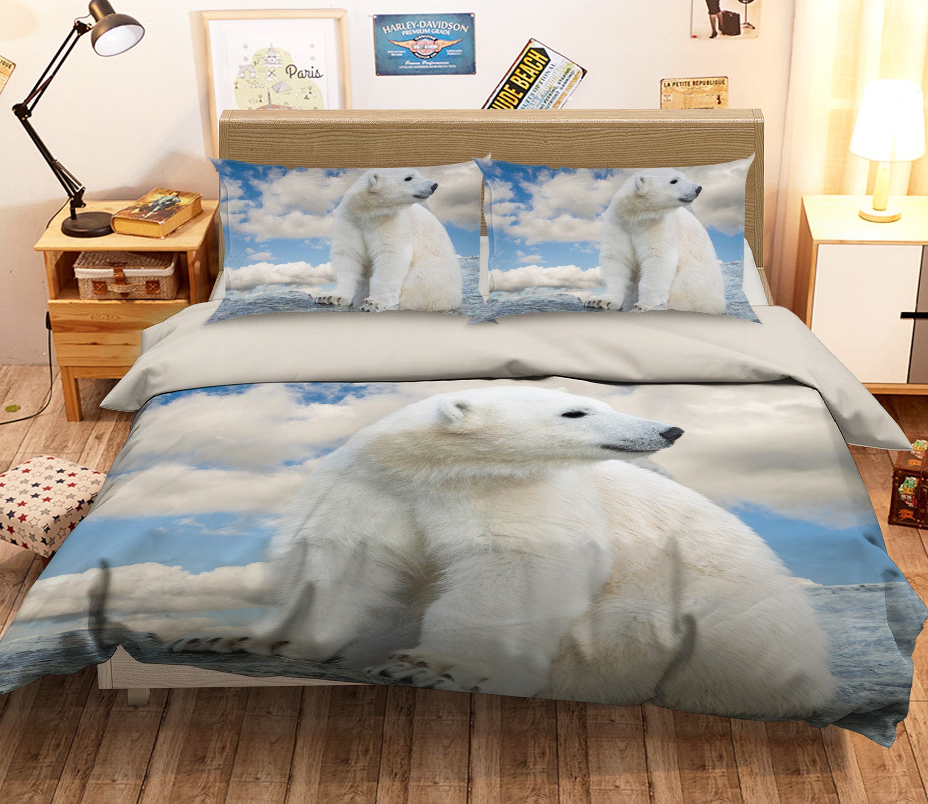 3D Polar Bear 126 Bed Pillowcases Quilt