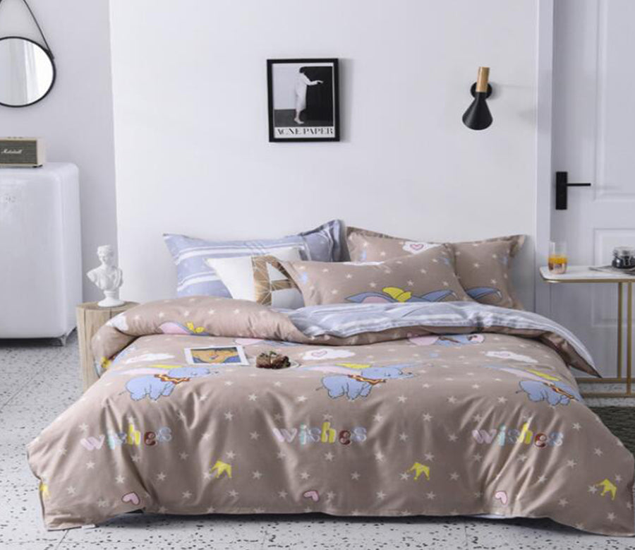 3D Light Brown Dumbo 13029 Bed Pillowcases Quilt