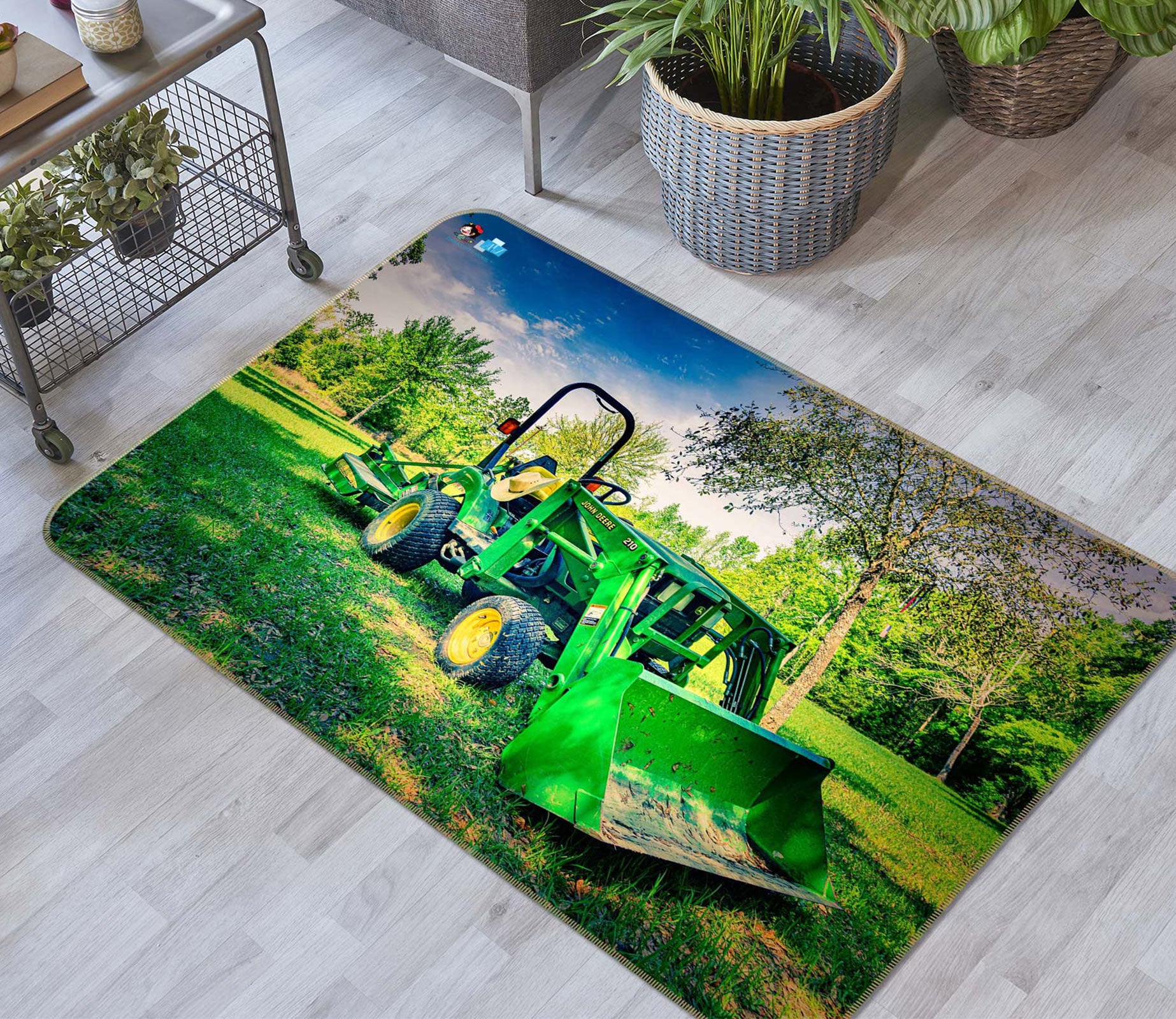 3D Lawn Tractor 5121 Beth Sheridan Rug Non Slip Rug Mat