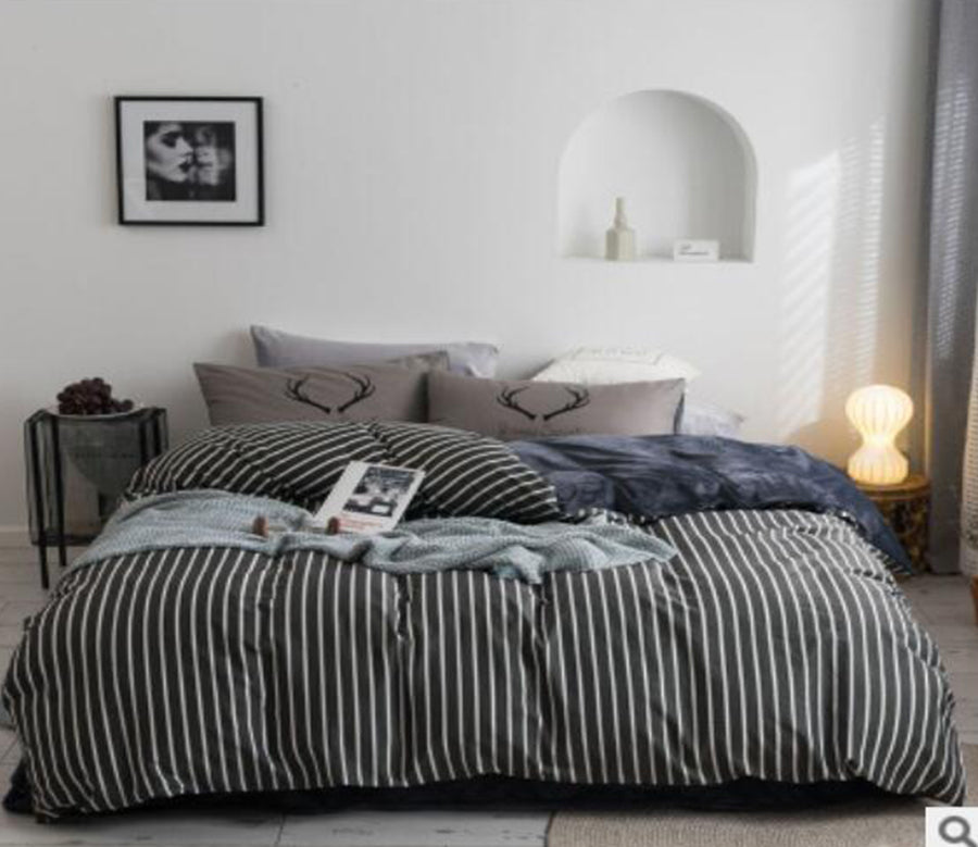 3D Black Vertical Stripes 30102 Bed Pillowcases Quilt