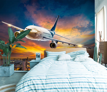 3D Dusk Plane 272 Vehicle Wall Murals