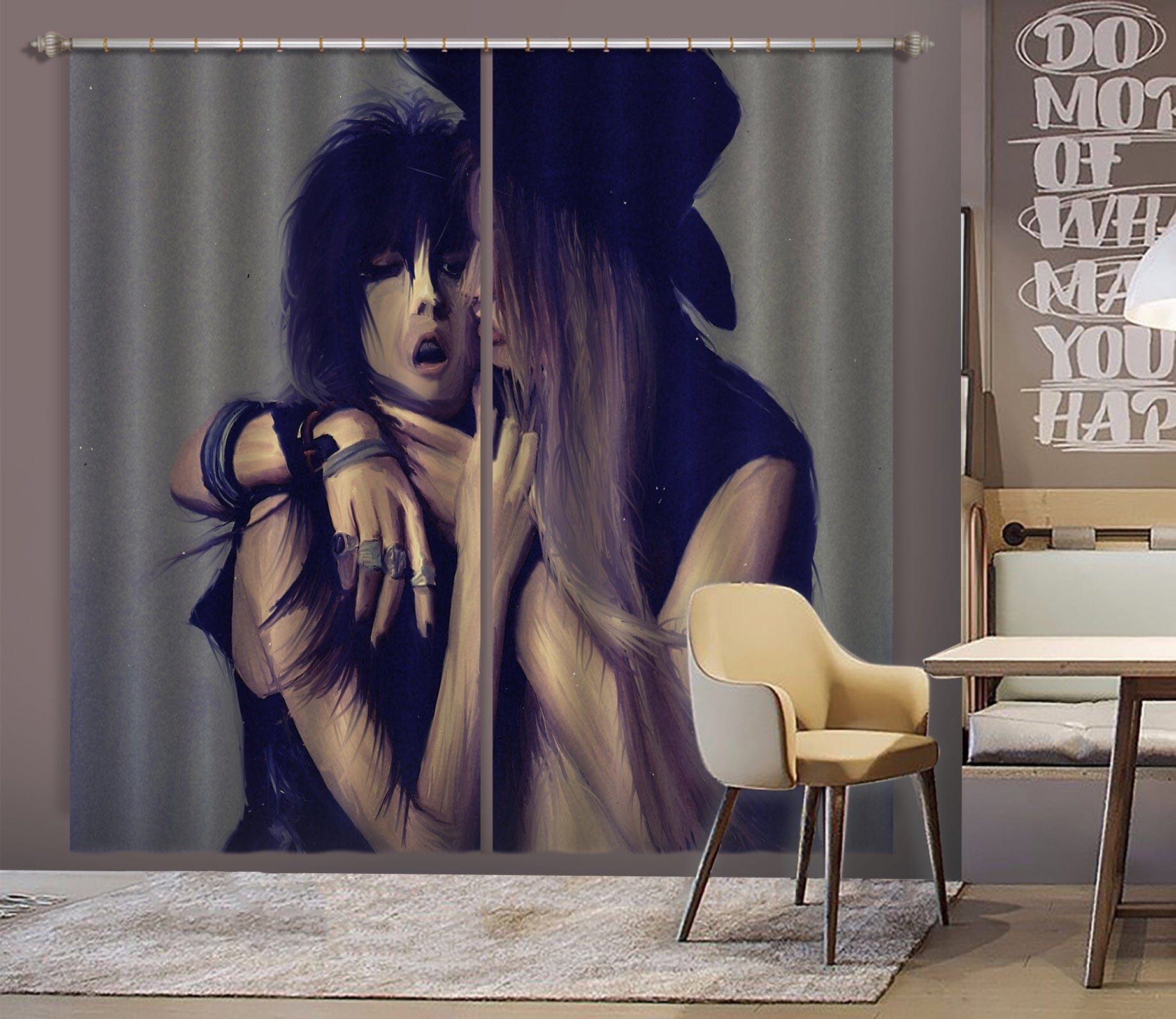 3D Fashion Couple 051 Marco Cavazzana Curtain Curtains Drapes Curtains AJ Creativity Home 