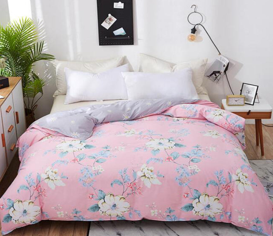 3D White Flower Foundation 2042 Bed Pillowcases Quilt