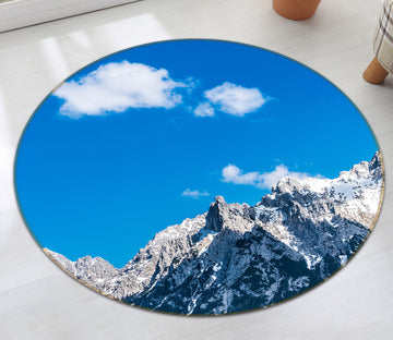 3D Sky Snow Mountain 71189 Round Non Slip Rug Mat