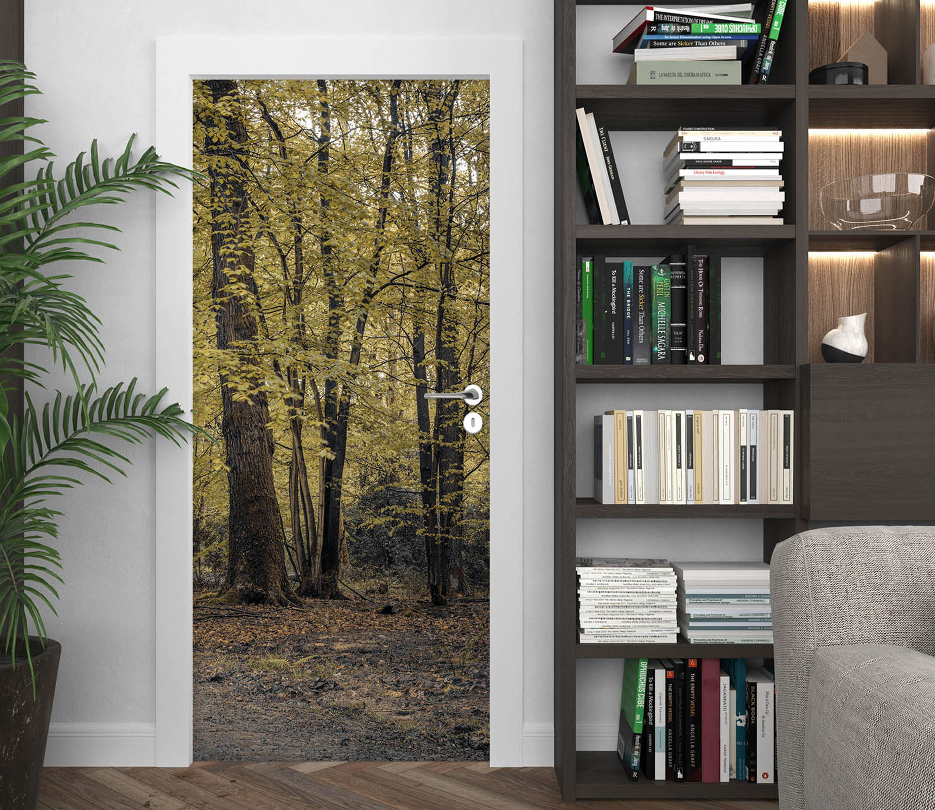 3D Mountain Tree 5173 Assaf Frank Door Mural