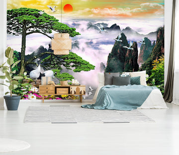 3D Misty Mountains 1461 Wall Murals Wallpaper AJ Wallpaper 2 