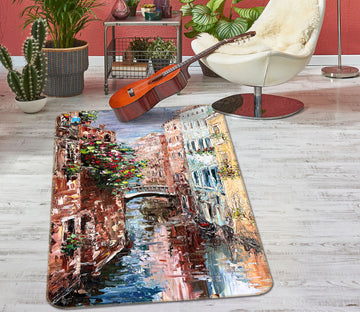 3D Oil Painting Town 3031 Skromova Marina Rug Non Slip Rug Mat