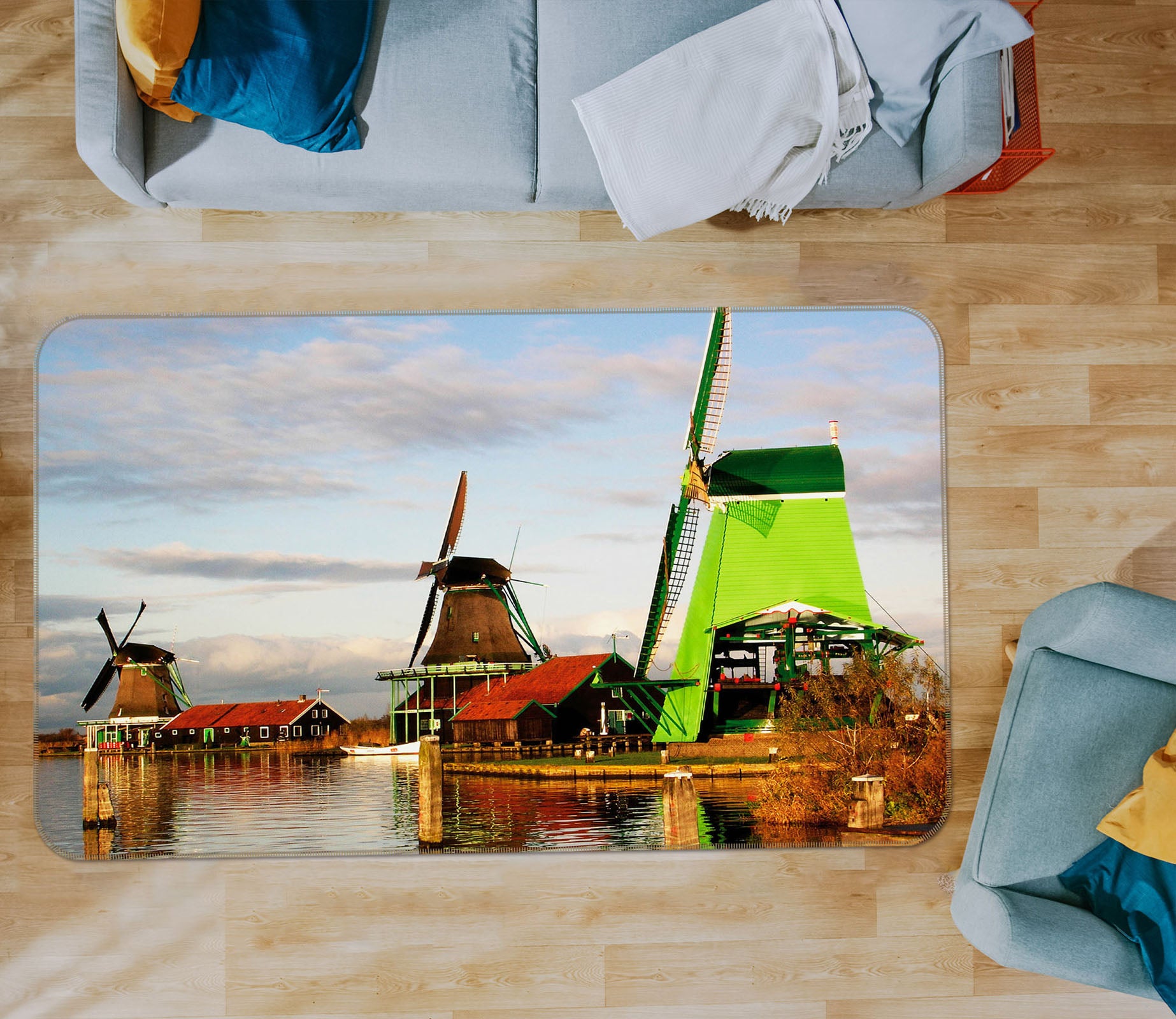 3D Windmill 32014 Non Slip Rug Mat