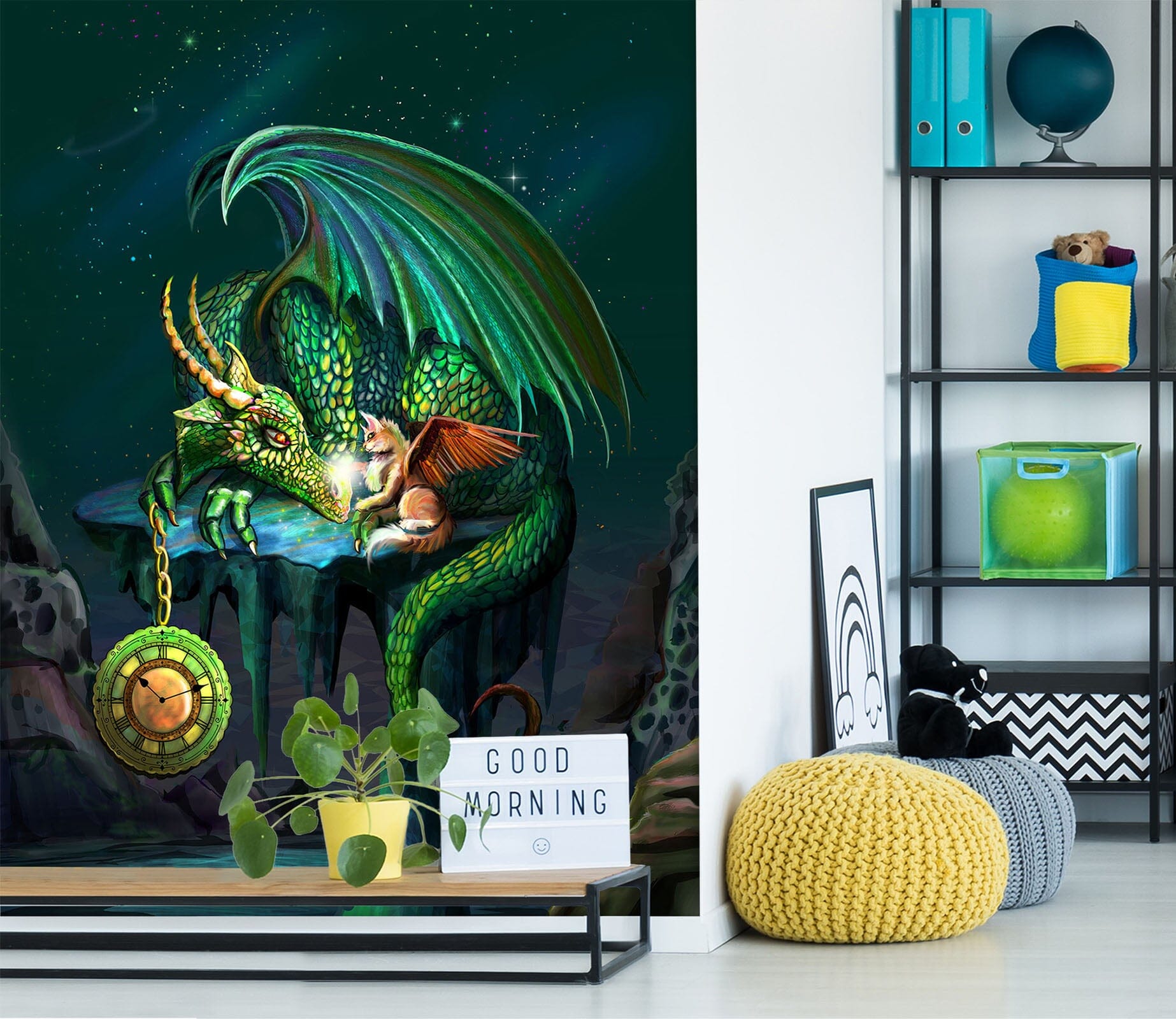 3D Green Dragon 1422 Rose Catherine Khan Wall Mural Wall Murals Wallpaper AJ Wallpaper 2 