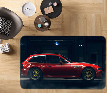 3D Red Car 68018 Vehicle Non Slip Rug Mat