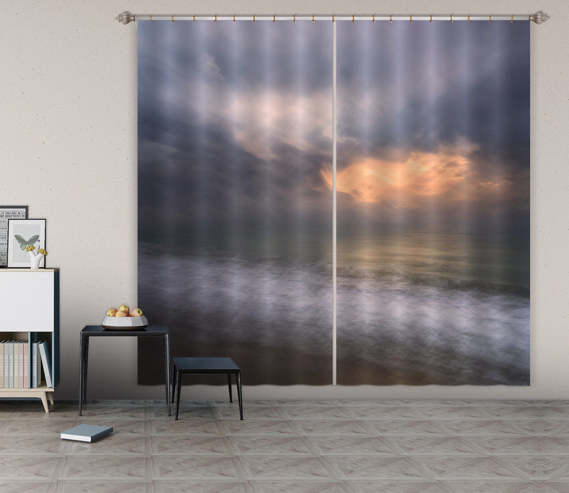 3D Sea Storm 125 Marco Carmassi Curtain Curtains Drapes Curtains AJ Creativity Home 