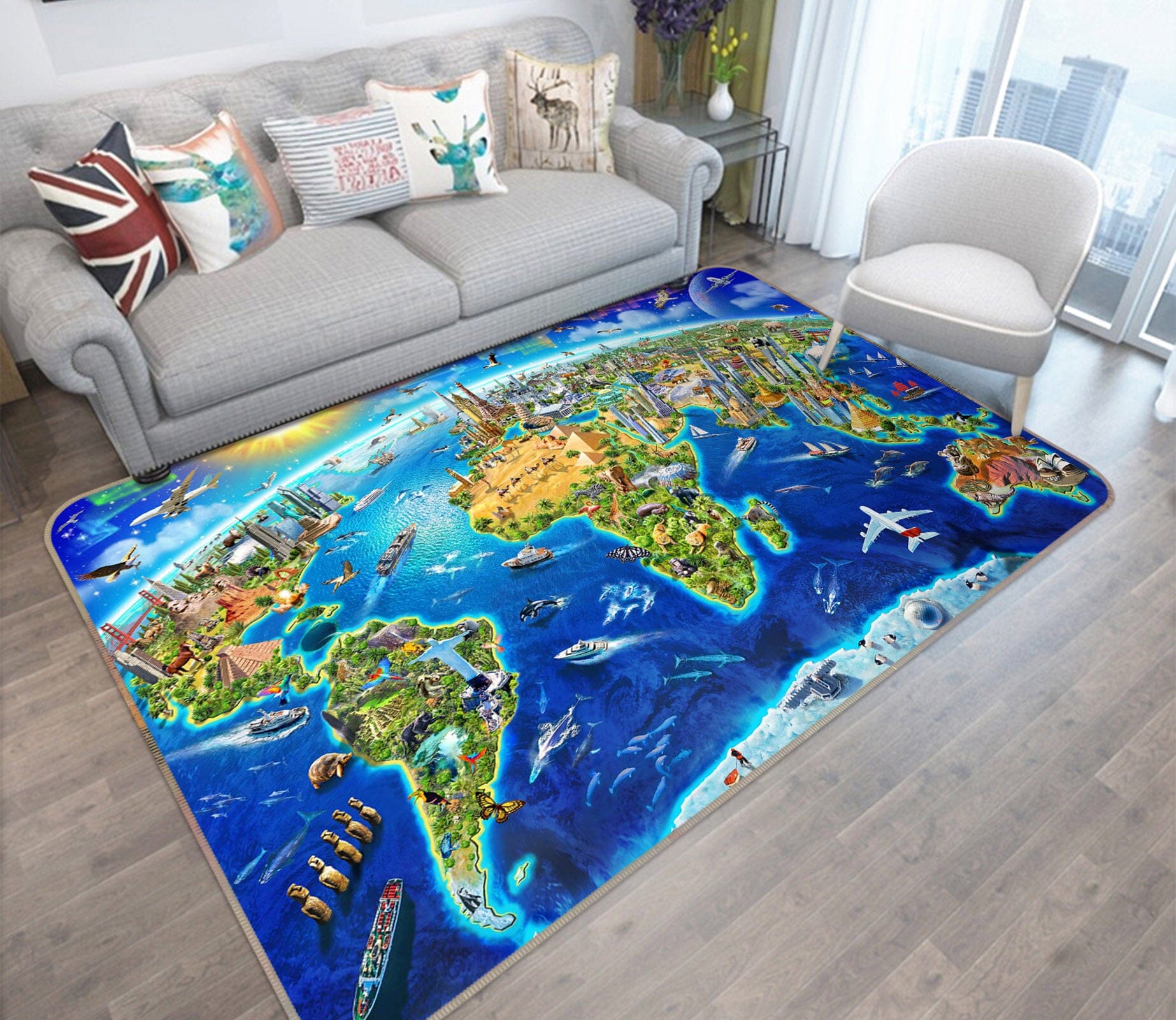 3D Earth Oasis 1071 Adrian Chesterman Rug Non Slip Rug Mat Mat AJ Creativity Home 