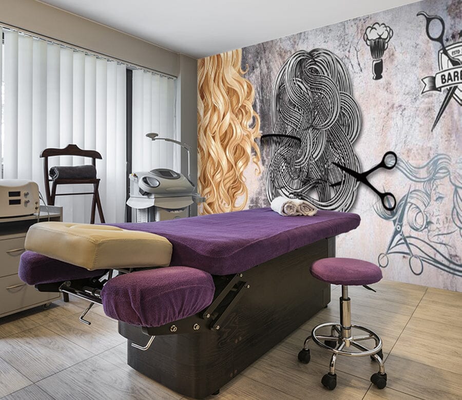 3D Hair Cutting Scissors 1549 Wall Murals Wallpaper AJ Wallpaper 2 