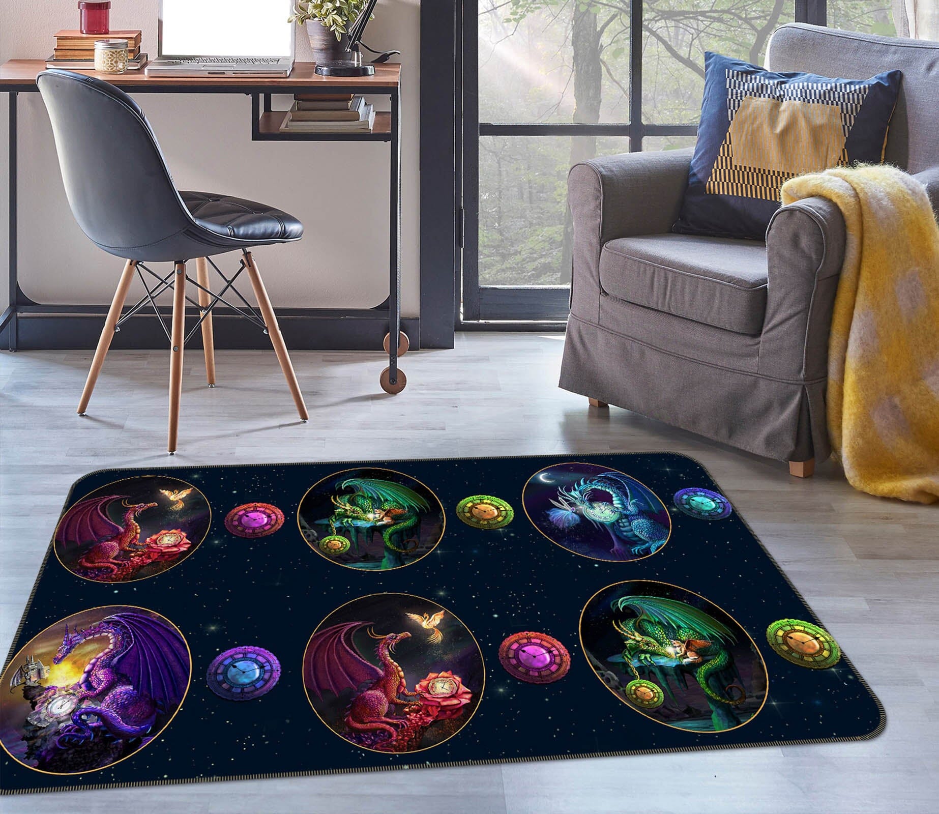 3D Dragon Egg 3005 Rose Catherine Khan Rug Non Slip Rug Mat Mat AJ Creativity Home 