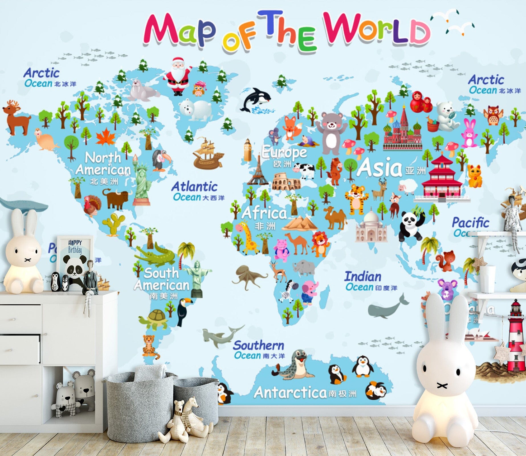 3D Animal Map 1642 Wall Murals Wallpaper AJ Wallpaper 2 