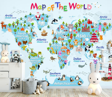 3D Animal Map 1642 Wall Murals Wallpaper AJ Wallpaper 2 