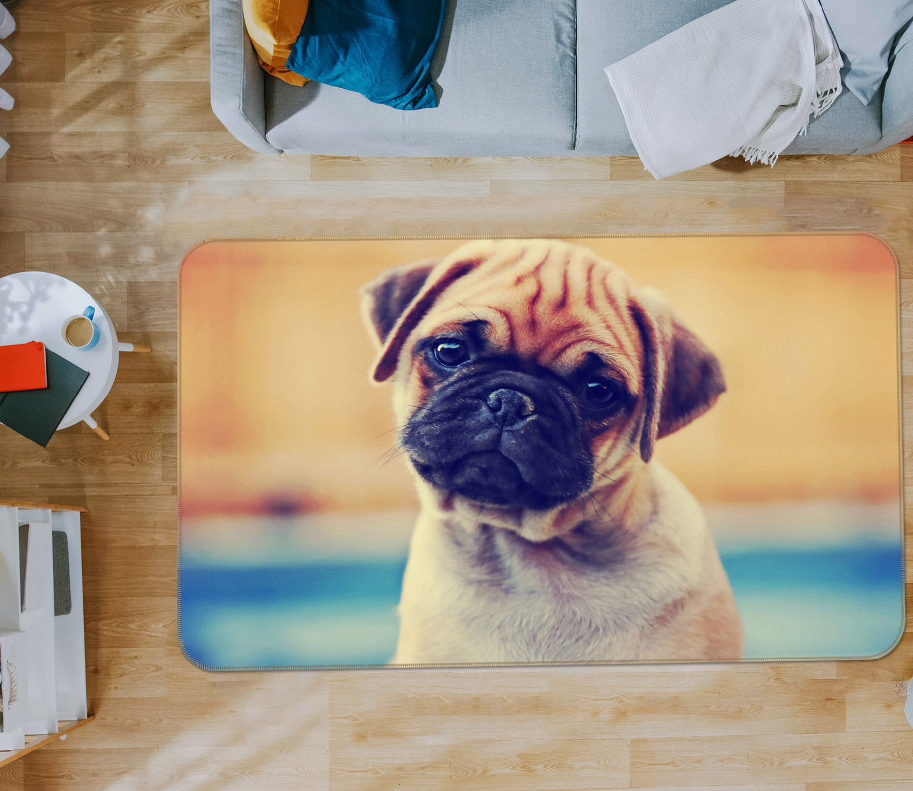 3D Pug Dog 37061 Non Slip Rug Mat