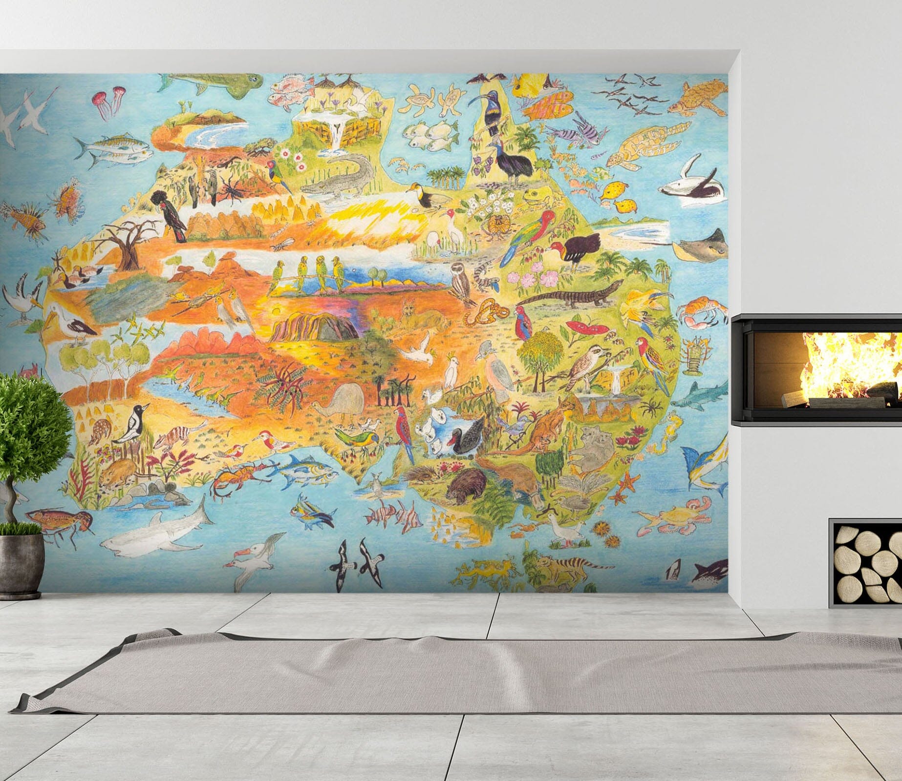 3D World Map 1401 Michael Sewell Wall Mural Wall Murals Wallpaper AJ Wallpaper 2 