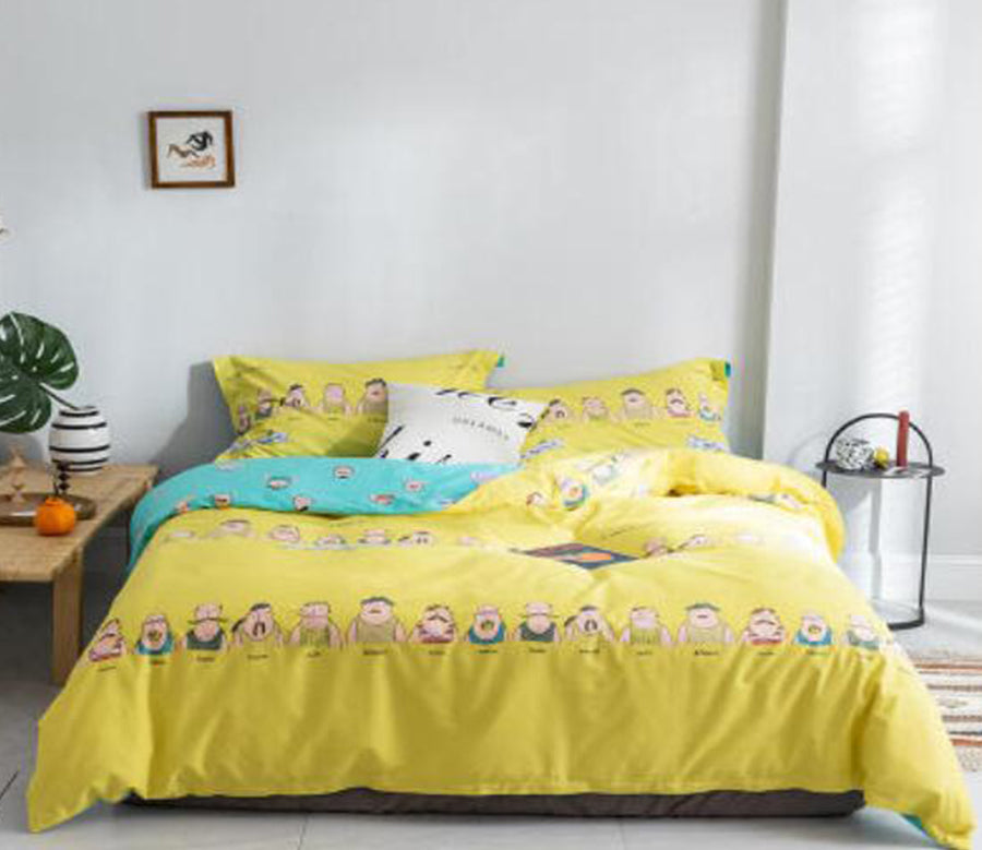 3D Bright Yellow 20194 Bed Pillowcases Quilt