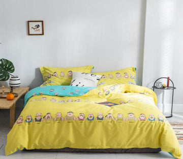 3D Bright Yellow 20194 Bed Pillowcases Quilt
