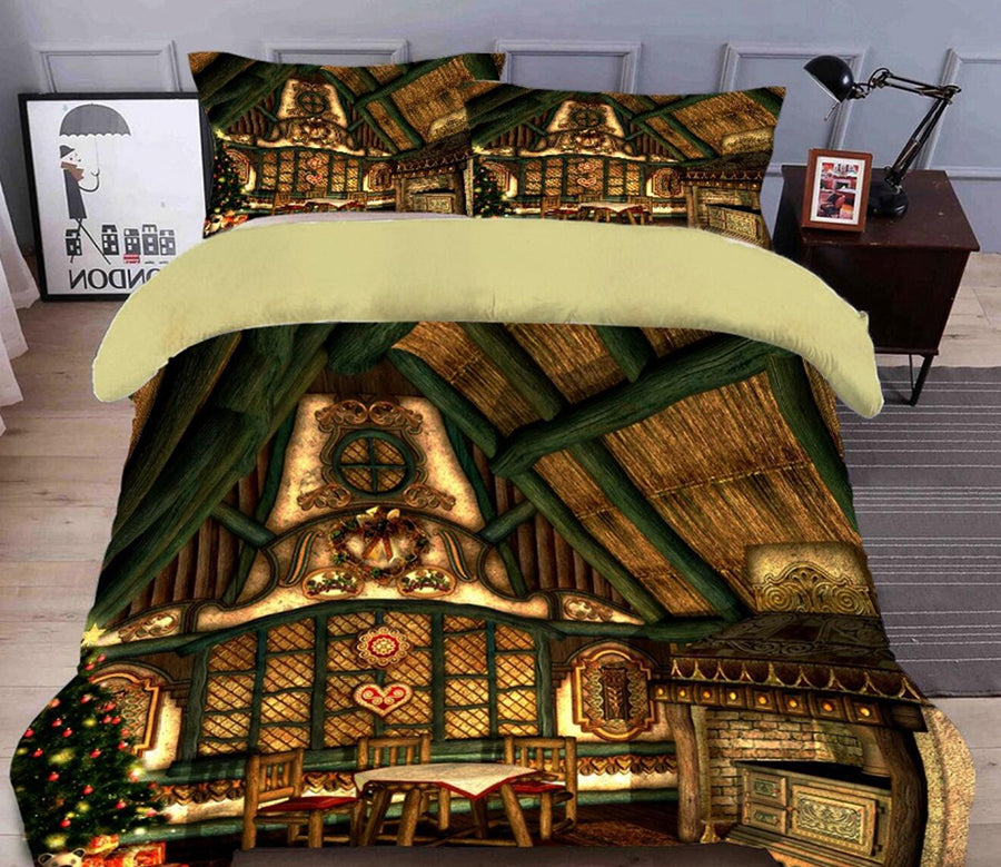 3D Houses 45193 Christmas Quilt Duvet Cover Xmas Bed Pillowcases