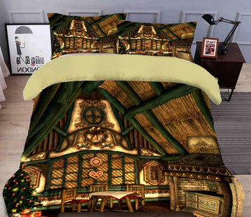3D Houses 45193 Christmas Quilt Duvet Cover Xmas Bed Pillowcases