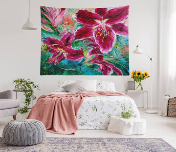 3D Red Flowers 3490 Skromova Marina Tapestry Hanging Cloth Hang