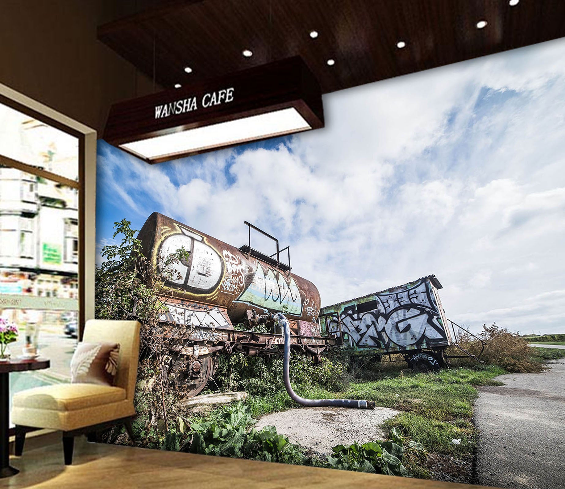 3D Abandoned Graffiti 263 Vehicle Wall Murals