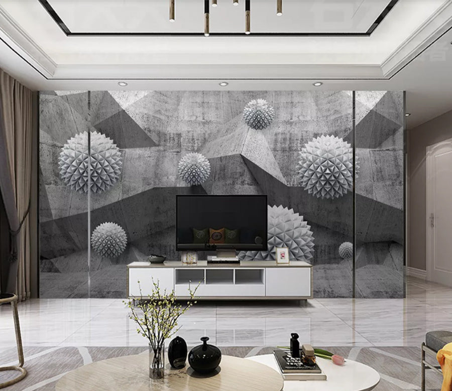 3D Gray Ball WC2536 Wall Murals