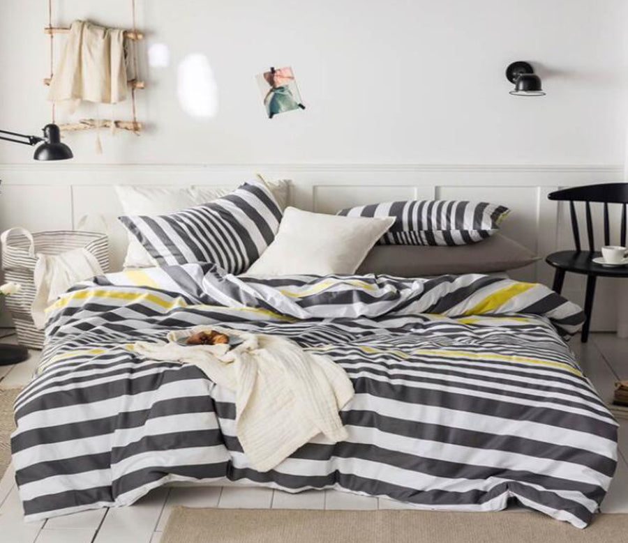 3D Black Horizontal Stripes 7036 Bed Pillowcases Quilt