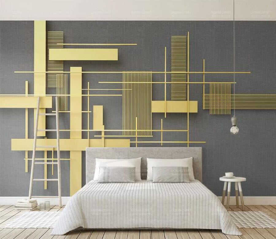 3D Golden Geometry WC133 Wall Murals Wallpaper AJ Wallpaper 2 
