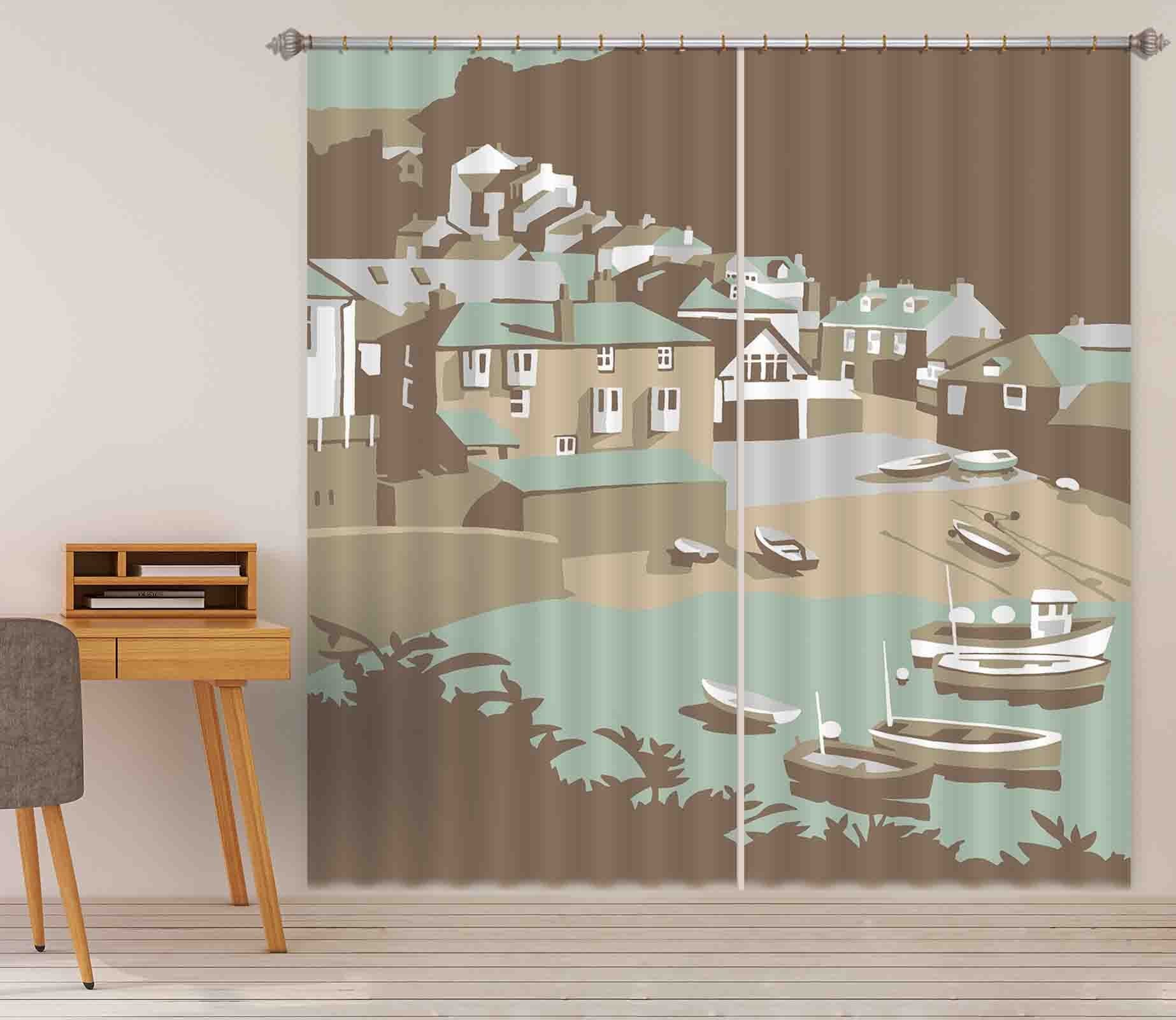 3D Port Isaac 135 Steve Read Curtain Curtains Drapes Curtains AJ Creativity Home 