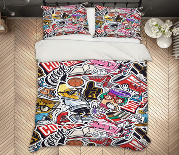 3D Doodle Pattern 59214 Bed Pillowcases Quilt