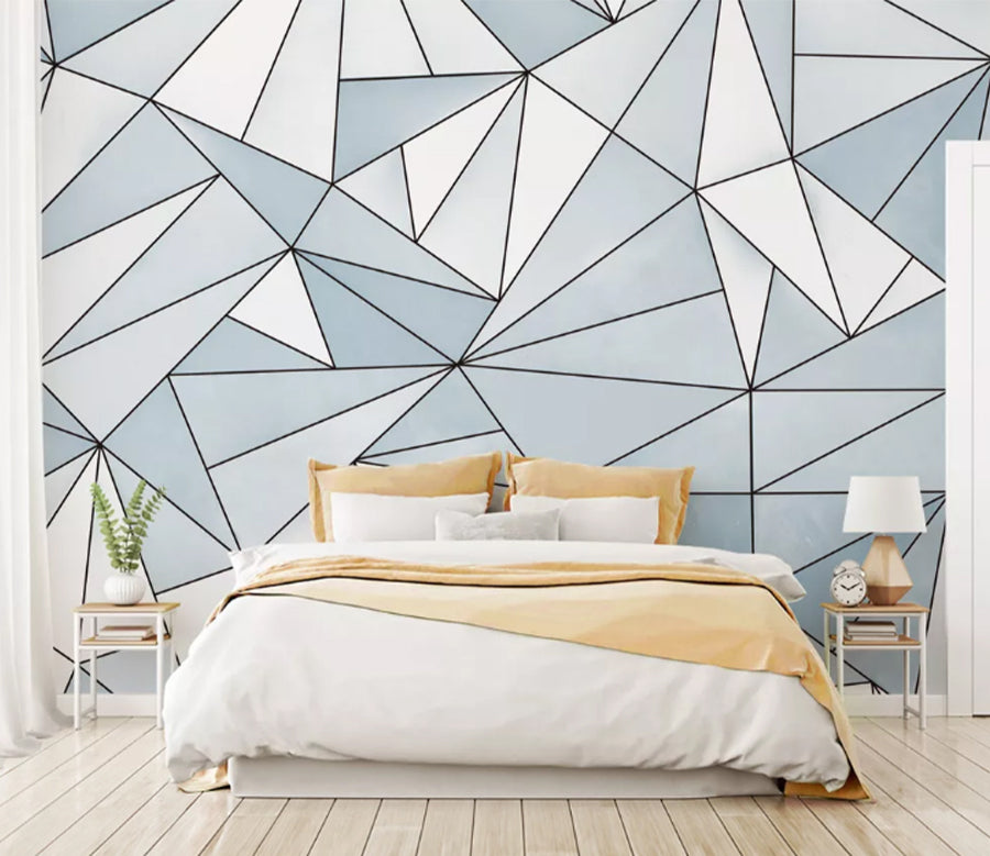 3D White Triangle WC2091 Wall Murals