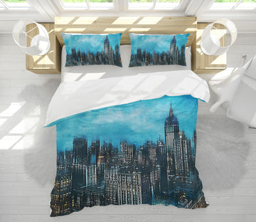 3D City Building 19136 Bed Pillowcases Quilt