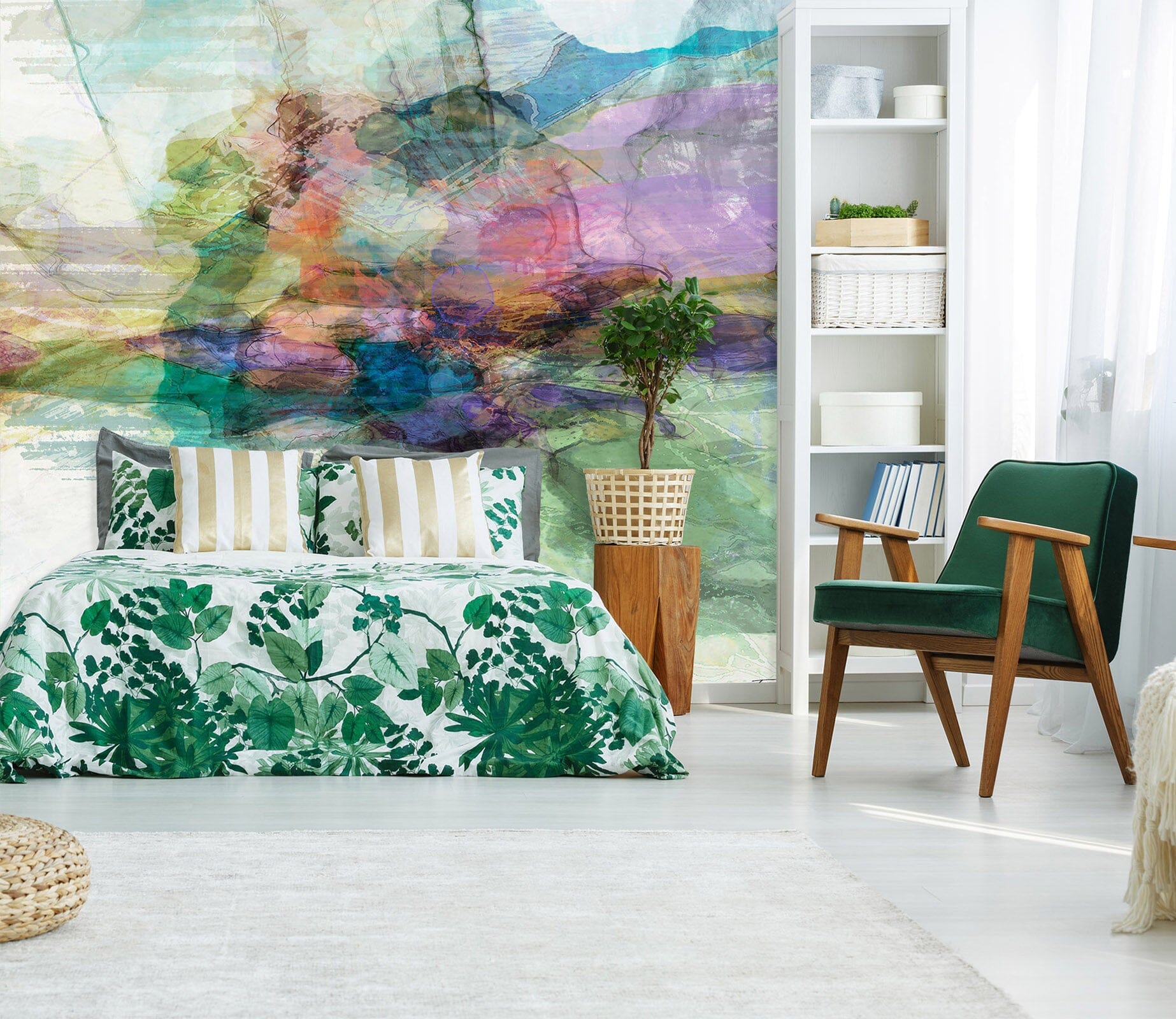 3D Cyan Smoke 1528 Michael Tienhaara Wall Mural Wall Murals Wallpaper AJ Wallpaper 2 