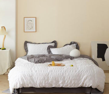 3D White 50124 Bed Pillowcases Quilt