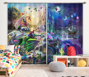 3D Wonderland 110 Rose Catherine Khan Curtain Curtains Drapes Curtains AJ Creativity Home 