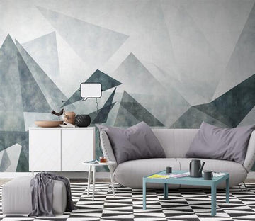 3D Green Triangle WC1255 Wall Murals