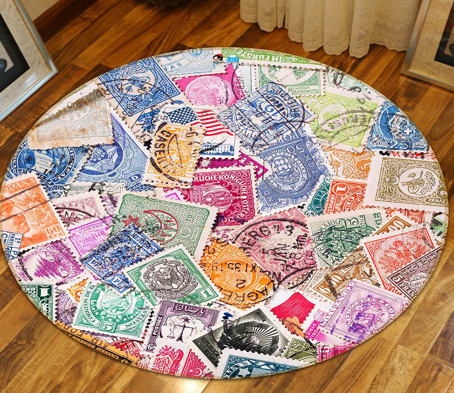3D Stamp 64138 Round Non Slip Rug Mat