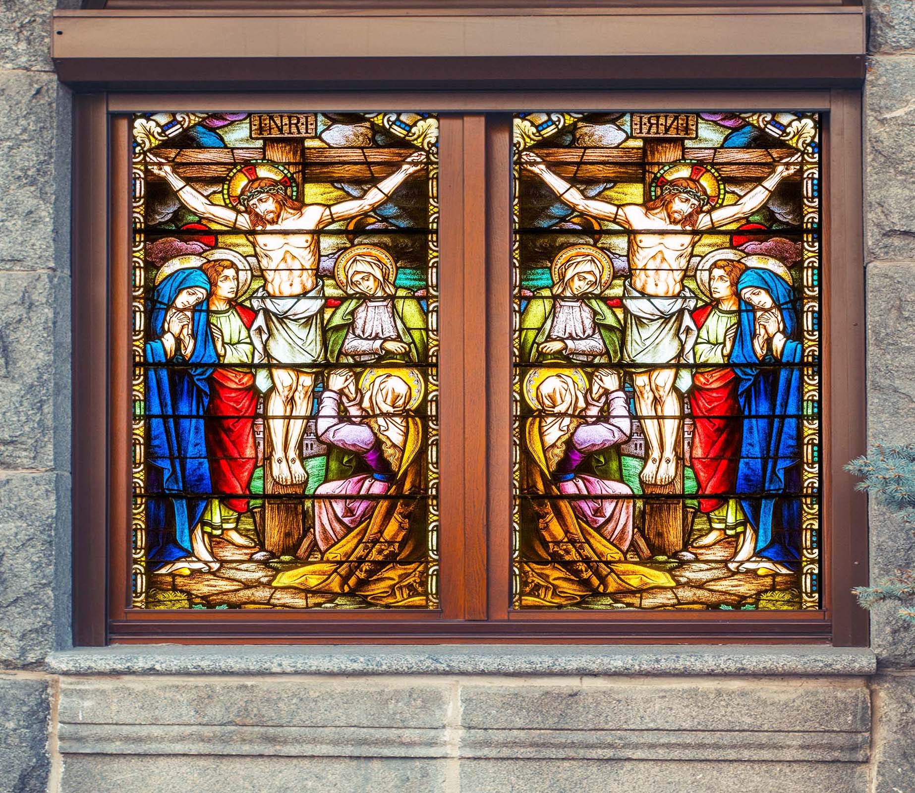 3D Christian Believers 170 Window Film Print Sticker Cling Stained Glass UV Block