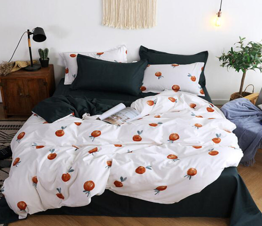 3D Black Background Orange 13038 Bed Pillowcases Quilt