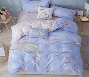 3D Light Purple 3046 Bed Pillowcases Quilt