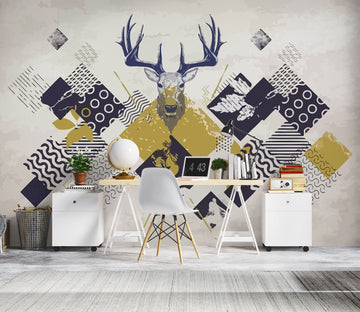 3D Deer Head Graphics 1070 Wall Murals